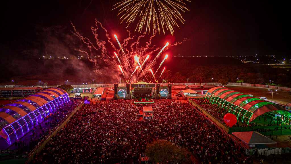 Visão aérea da Expo Itaguaí de 2024: festa de 2025 tem expectativa de público de 1 milhão de pessoas (Foto: Breno Natal/Comunicação PMI)