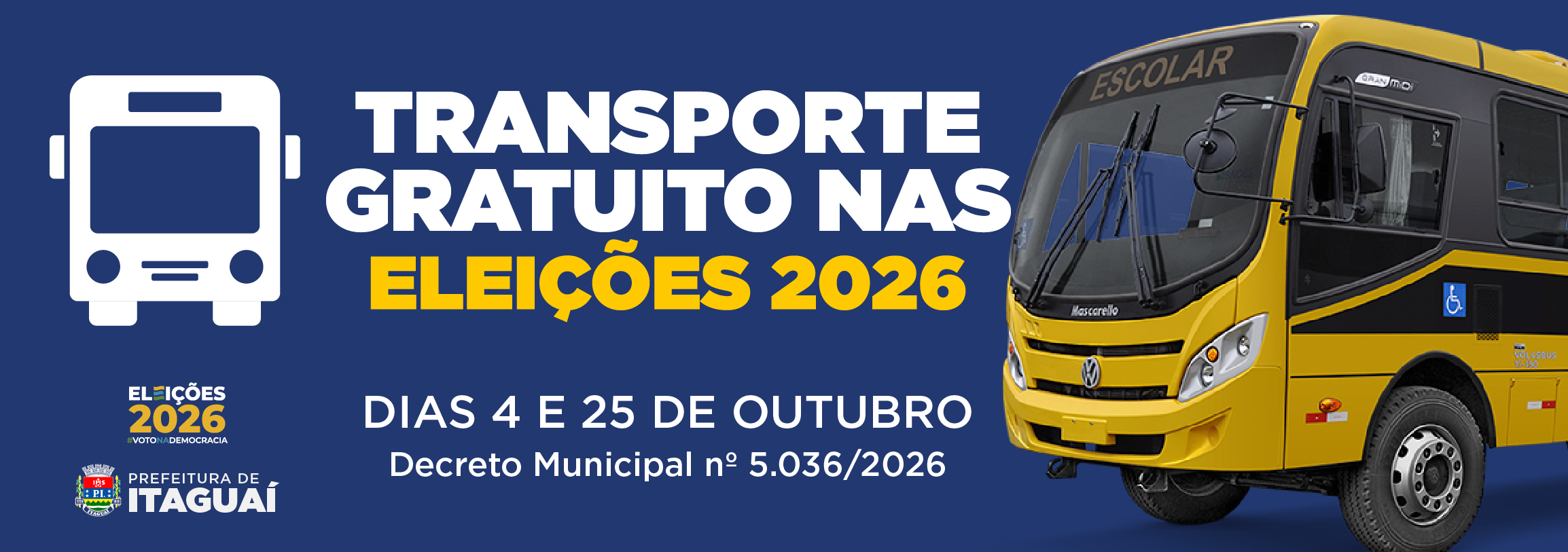 Decreto municipal garante transporte gratuito a eleitores de Itaguaí nas eleições