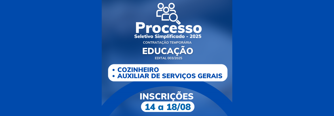 Itaguaí abre Processo Seletivo Simplificado para Cozinheiro e Auxiliar de Serviços Gerais