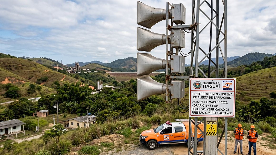 Teste de sirenes para emergências com barragens será realizado em Itaguaí